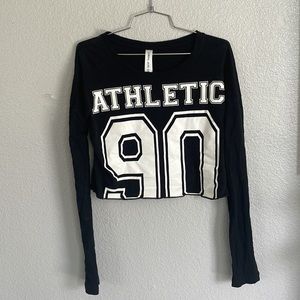 lorna jane long sleeve crop top athlete 90 black